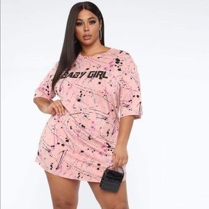 Splatter paint T-shirt dress
